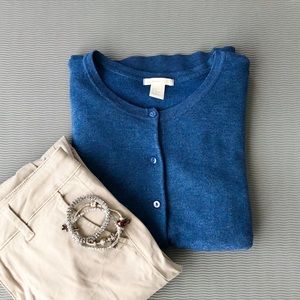 H&M Blue Button Up Cardigan